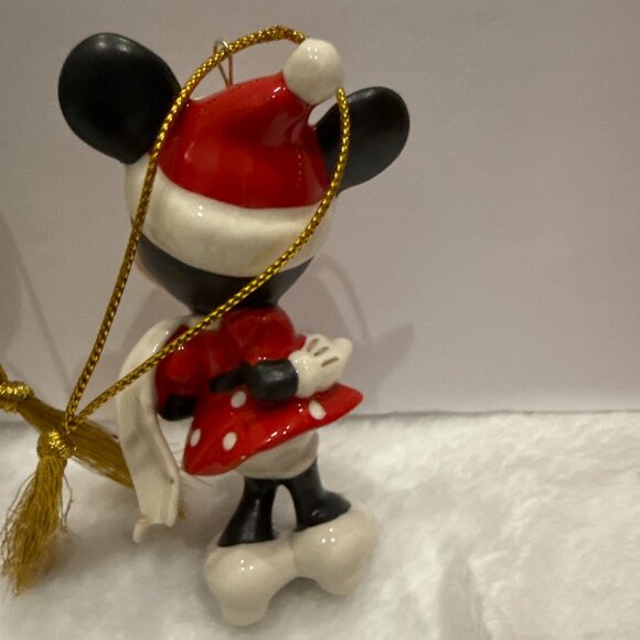 Lenox Disney Mickey and Minnie Mouse 24k Gold Accents Christmas Ornament - Picture 8 of 14